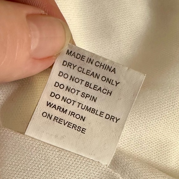 Wrong Side of Right White Long Sleeve Dress w/ Gold Studs. Size Large - Picture 15 of 15